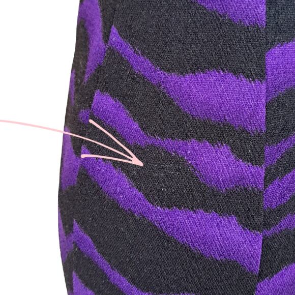 VERSACE Vintage 90s Sheath Dress Purple Black Tiger Zebra Size 40 IT XS 4 US - Picture 13 of 14